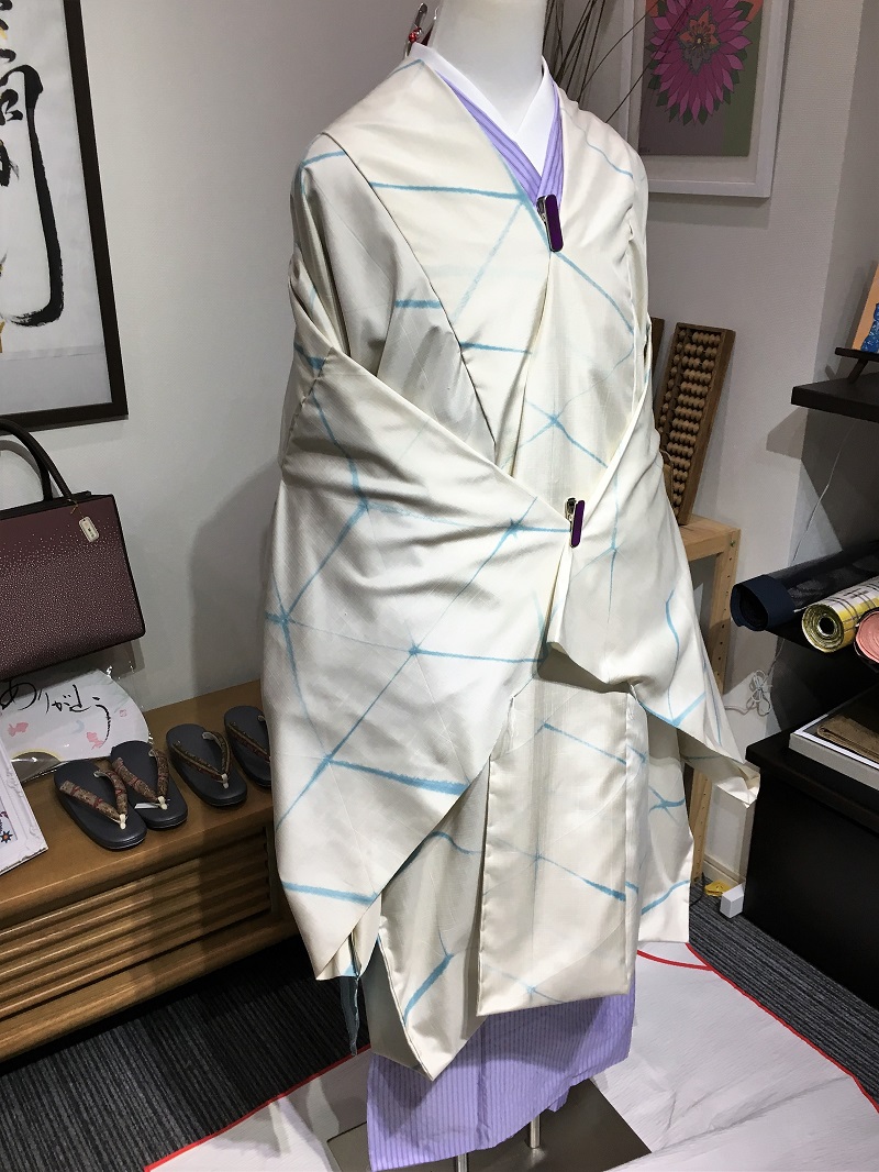 結城紬コート