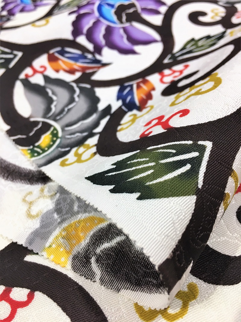 本場琉球 紅型染 九寸 名古屋帯 「屋富祖幸子 やふそ紅型工房」 2392