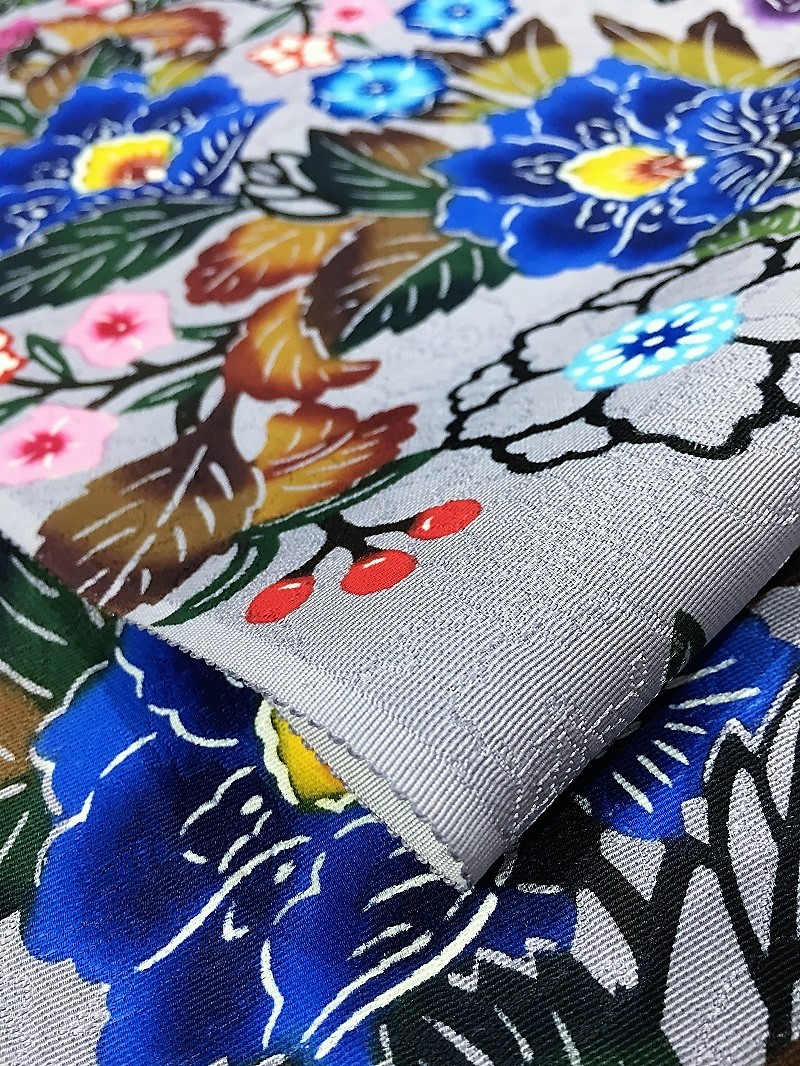 お買い得品 本場琉球紅型 南の国 花織文様 九寸名古屋帯 証紙付き 未 