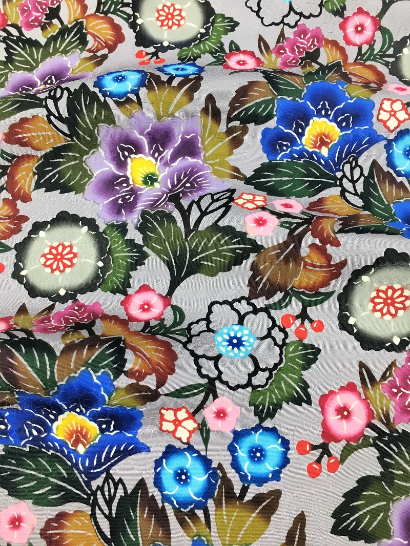 お買い得品 本場琉球紅型 南の国 花織文様 九寸名古屋帯 証紙付き 未 