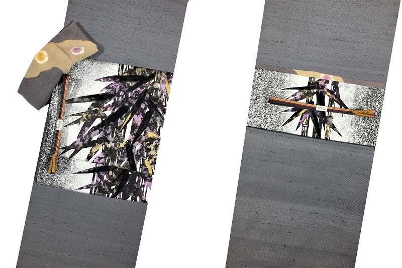 牛首紬　着物コーディネート