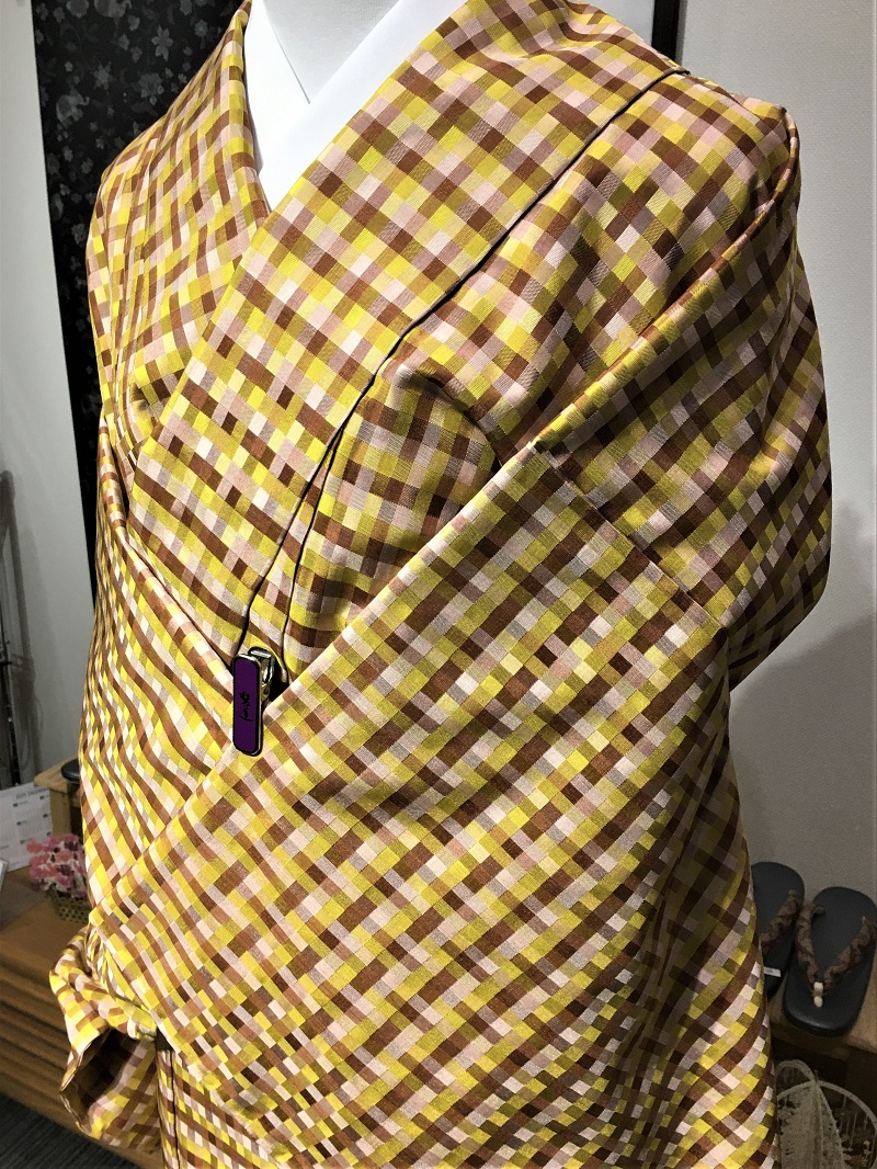 白山工房 白と茶の格子柄 未使用 - 5