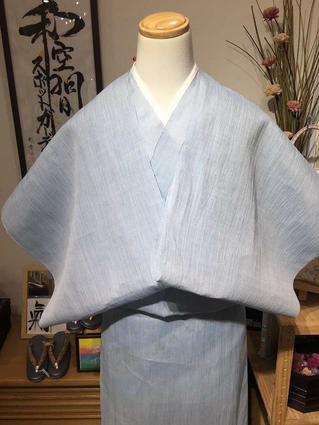 名作 ake 涼しげな小千谷縮の夏物麻着物 麻 着物 - innovatium.com.br
