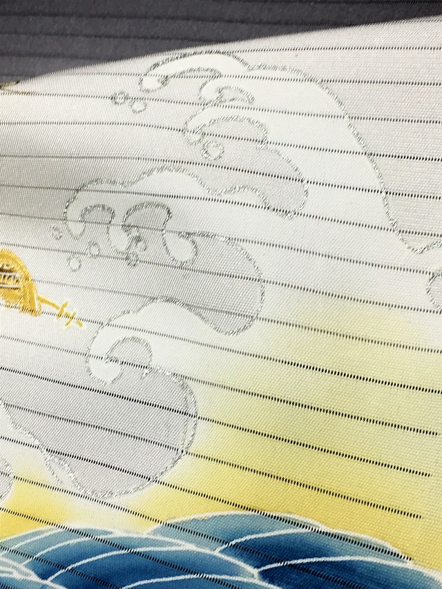 夏染帯 白波