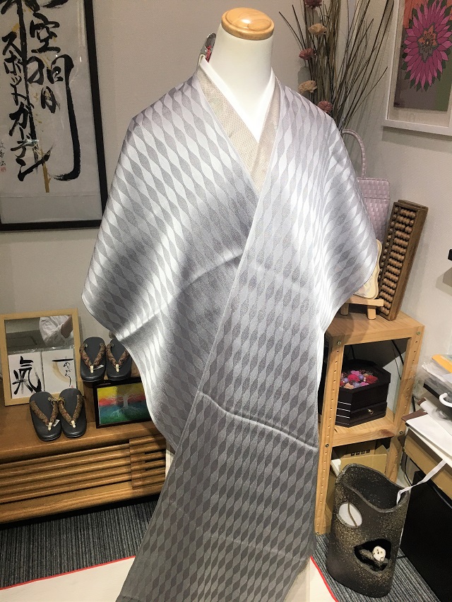 87%OFF!】 紋お召 単衣仕立て 正絹道中着 黒っぽい紫系 champs21.com