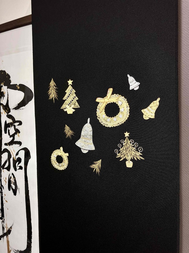 ちぐさや クリスマス九寸名古屋帯