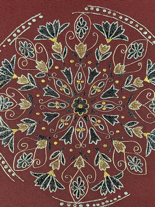 成謙 刺繍九寸名古屋帯
