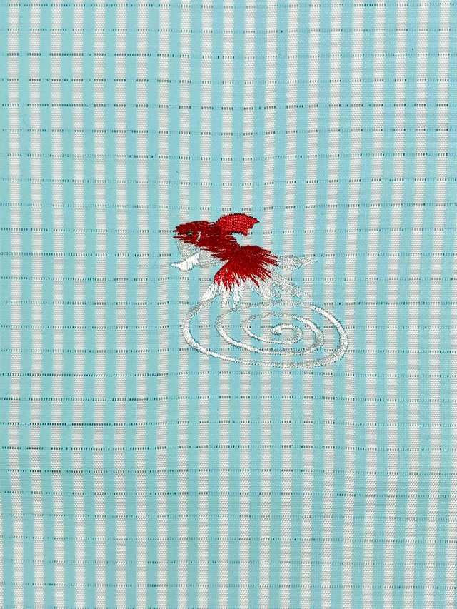 夏半衿 金魚刺繍