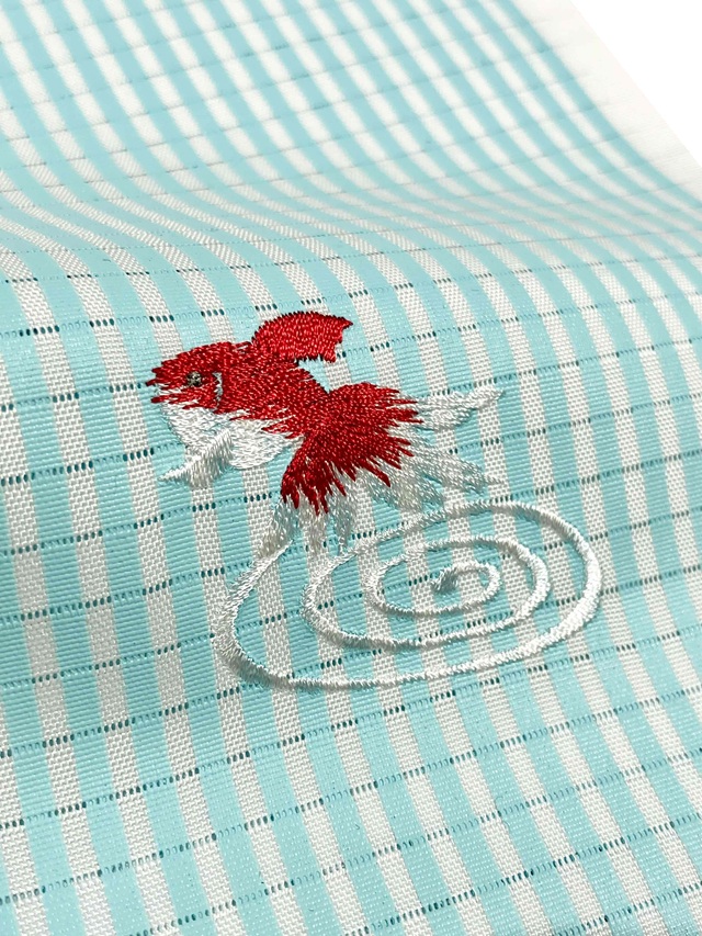 夏半衿 金魚刺繍