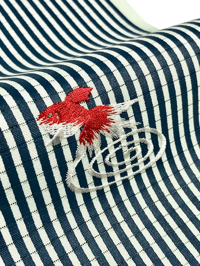 夏半衿 金魚刺繍