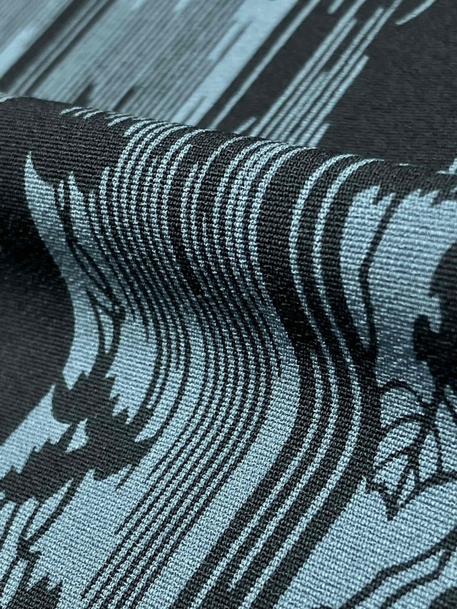 伊勢型紙伝承者 7代目 南部勝【江戸小紋◆幾何学文様】やや青みを帯びた黒 伊勢型紙伝承者 7代目 南部勝【江戸小紋◇幾何学文様】やや青み