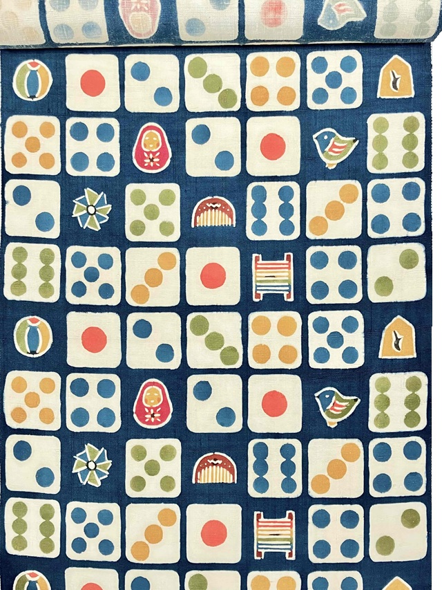 絵型染め関美穂子メリーゴーランド知多木綿浴衣 絵型染め関美穂子メリーゴーランド知多木綿浴衣