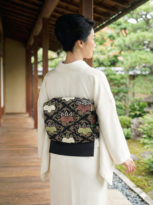 型糸目友禅九寸名古屋帯 桐竹文 和服・和装小物の通販・お洒落で格安な