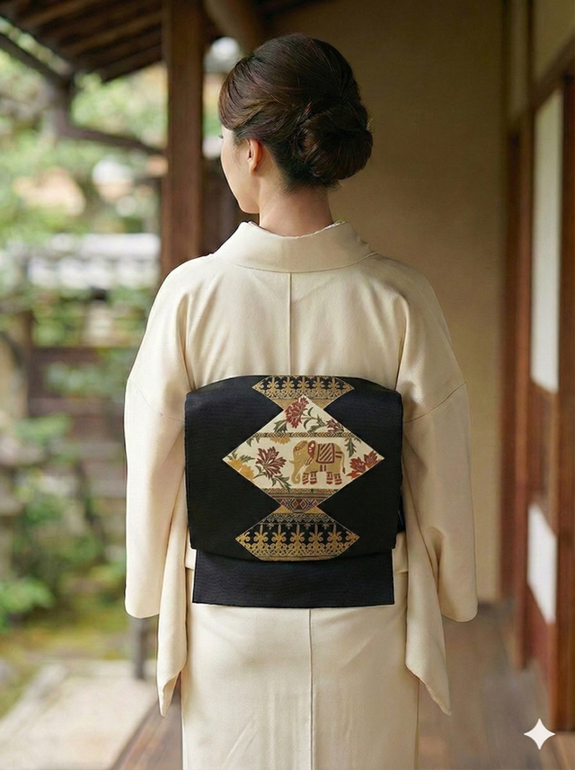 型糸目友禅九寸名古屋帯 菱正倉院更紗象文 和服・和装小物の通販