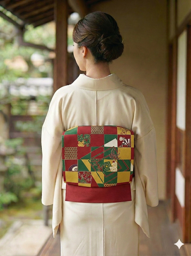 型糸目友禅九寸名古屋帯 歌舞伎尽くし 和服・和装小物の通販・お洒落で