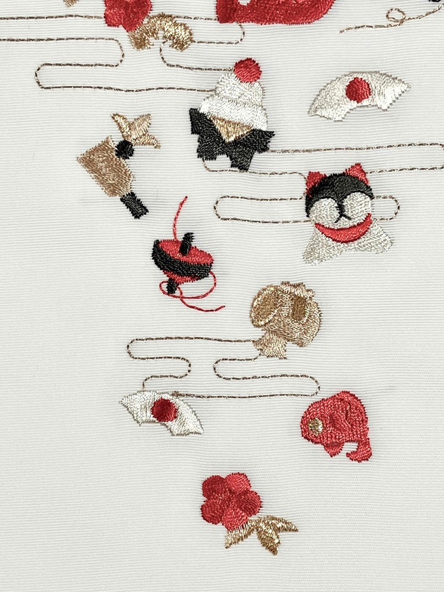 半衿　正月刺繍
