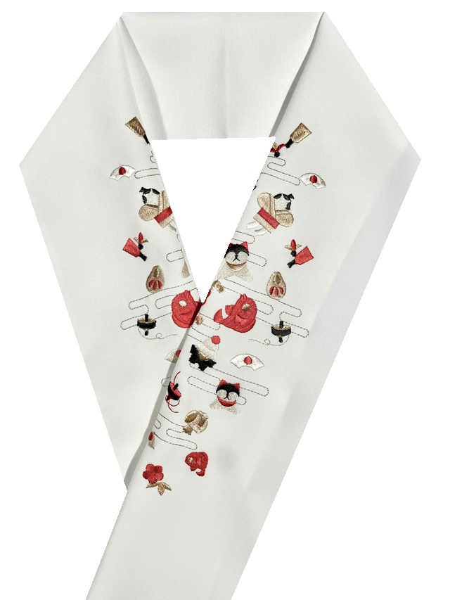 半衿　正月刺繍