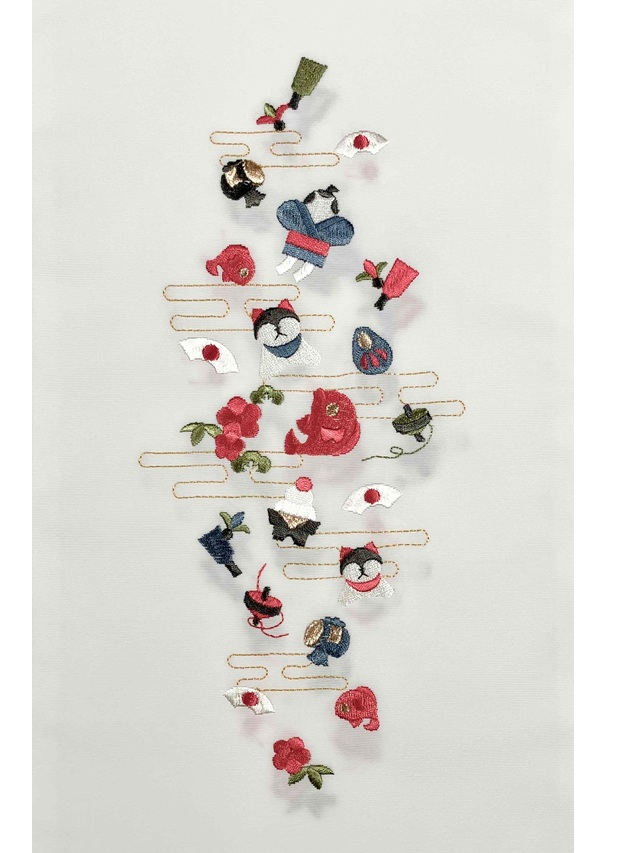 半衿　正月刺繍