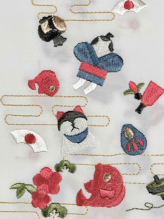 半衿　正月刺繍