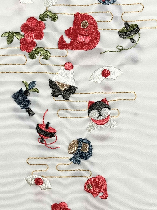 半衿　正月刺繍