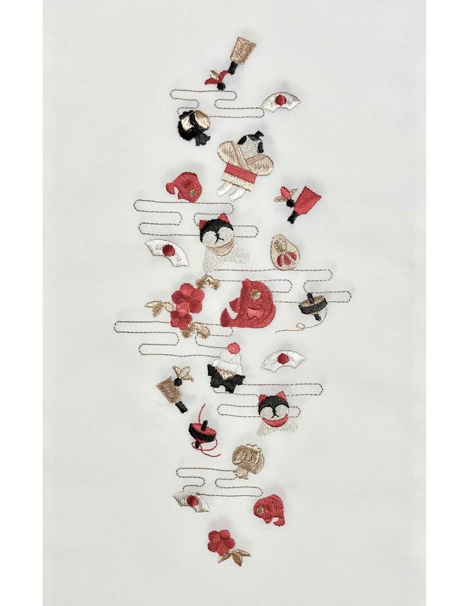 半衿　正月刺繍