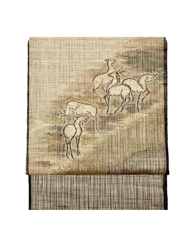 手織 繍い取り 袋帯 渡文