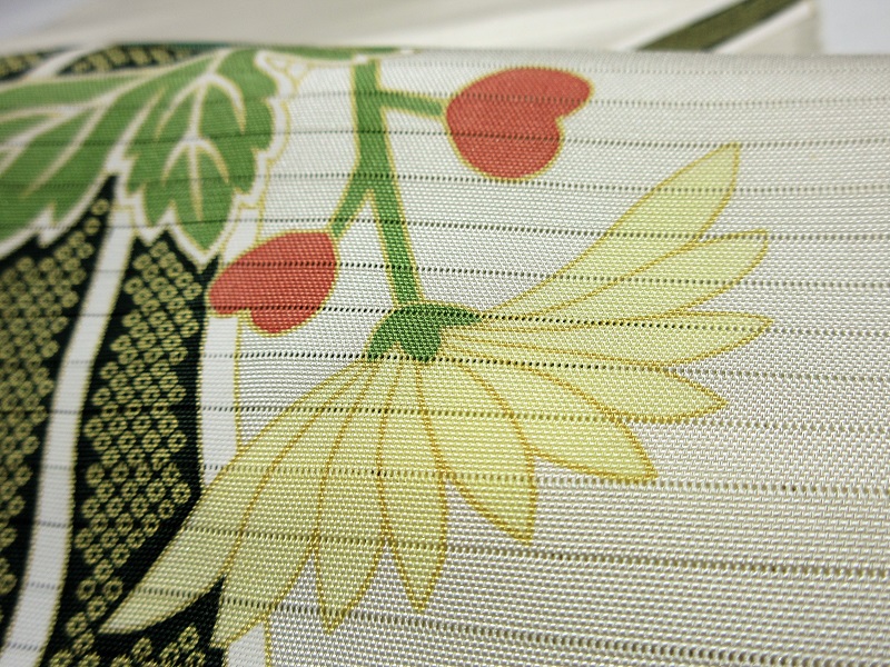 夏 九寸名古屋帯 染帯 菊